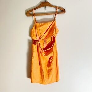 Boutique Orange Cut Out Mini Dress